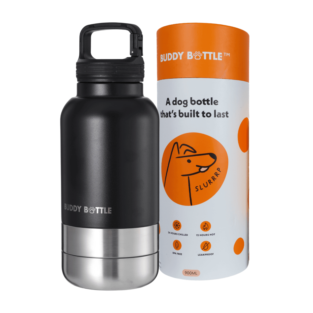 ONXY BLACK 900ml - 3 in 1 Portable Travel Water Buddy Bottle For Dogs - BUDDYBOTTLE