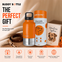 Dog Water Bottle for Walking & Travel | 900ml Buddy Bottle | Insulated Stainless Steel Bottle with Bowl, Leakproof - BUDDYBOTTLE