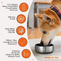 VELVET PURPLE - 3 in 1 Portable Travel Water Buddy Bottle For Dogs - BUDDYBOTTLE