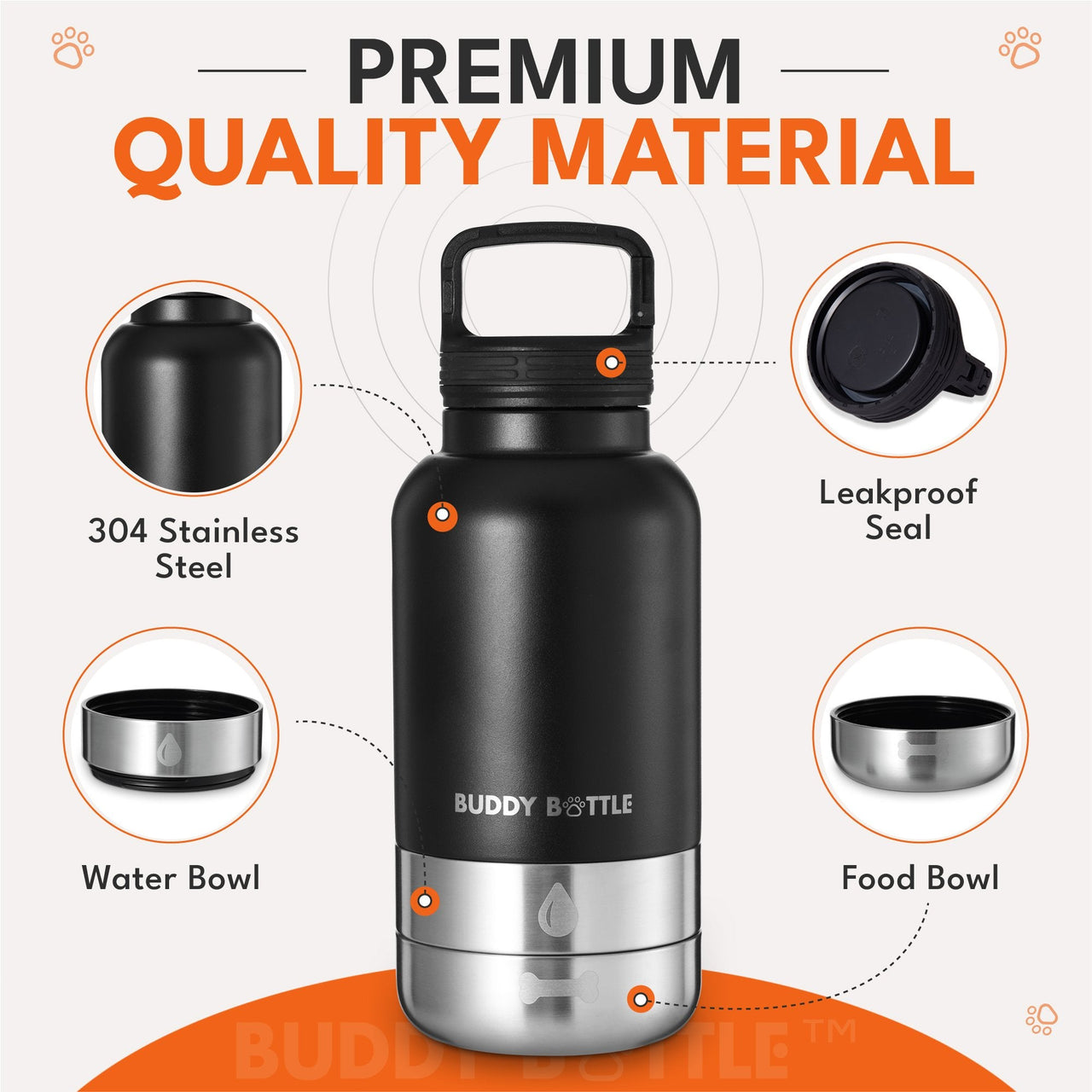 VELVET PURPLE - 3 in 1 Portable Travel Water Buddy Bottle For Dogs - BUDDYBOTTLE