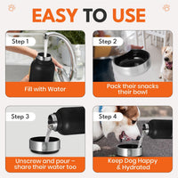 VELVET PURPLE - 3 in 1 Portable Travel Water Buddy Bottle For Dogs - BUDDYBOTTLE